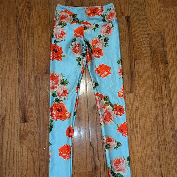 Goldsheep Size Small The Romantic Blue w Floral Print Retired leggings - Picture 3 of 6